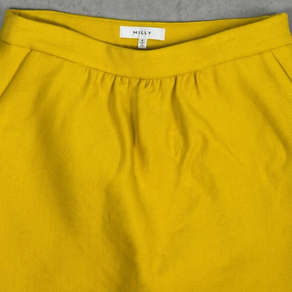 Milly Goldenrod Cotton Wool Blend Mini Skirt - Picture 4 of 9